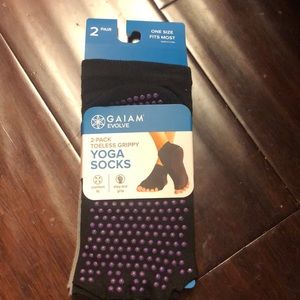 Yoga / pilates grip open toed socks